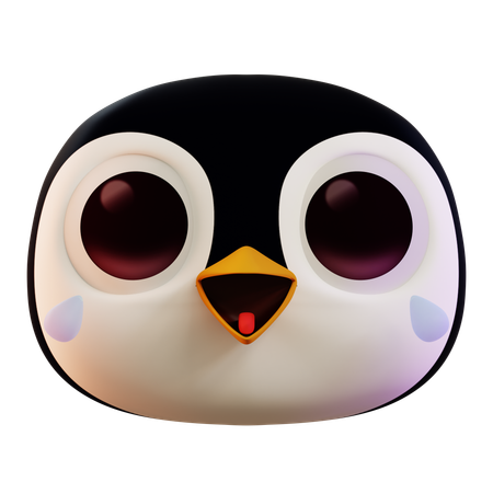 Pinguim engraçado rindo alto  3D Icon