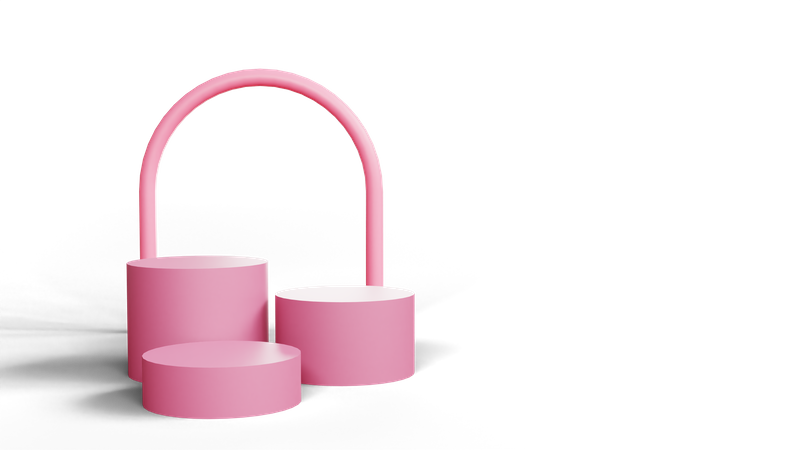 Pink Advertising Podium  3D Icon