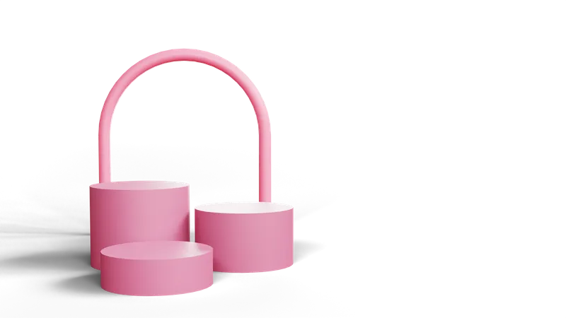 Pink Advertising Podium  3D Icon