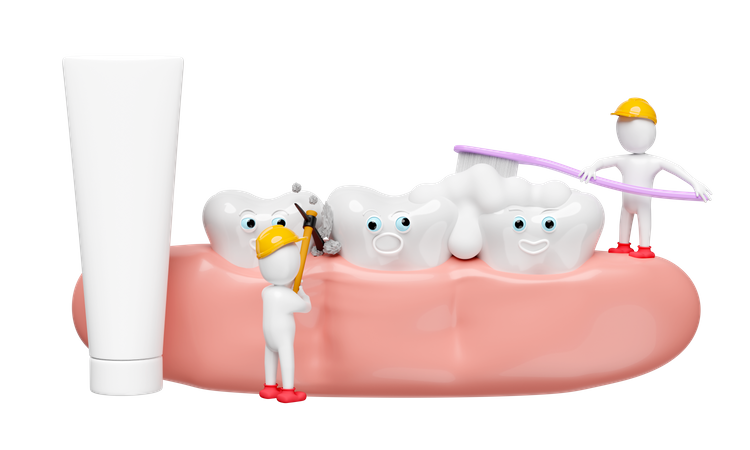 Placa de limpieza de dientes  3D Illustration