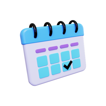 Plan con calendario  3D Illustration