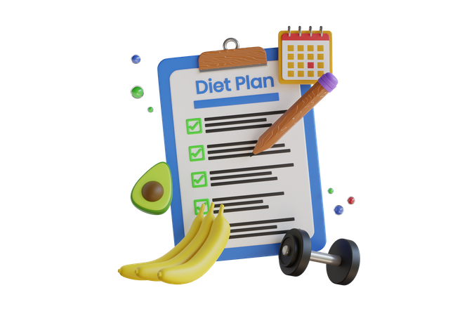 Plan de dieta  3D Illustration