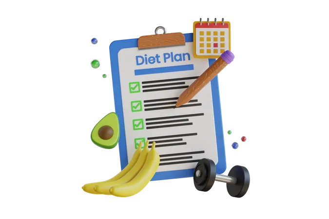 Plan de dieta  3D Illustration