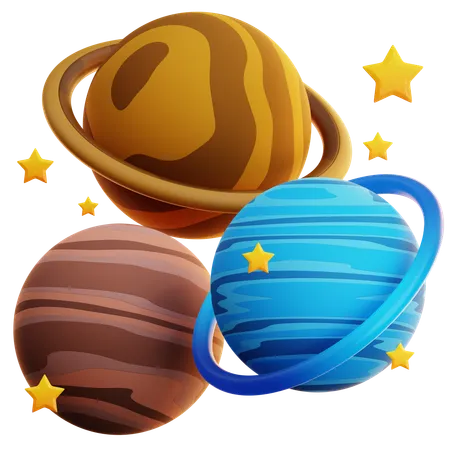 PLANETS & STARS  3D Icon