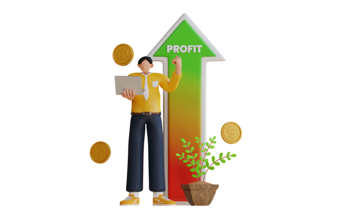 Planning profit  3D Illustration