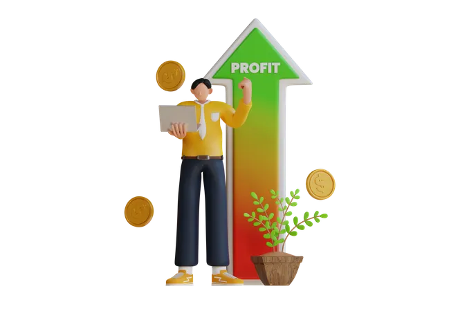 Planning profit  3D Illustration