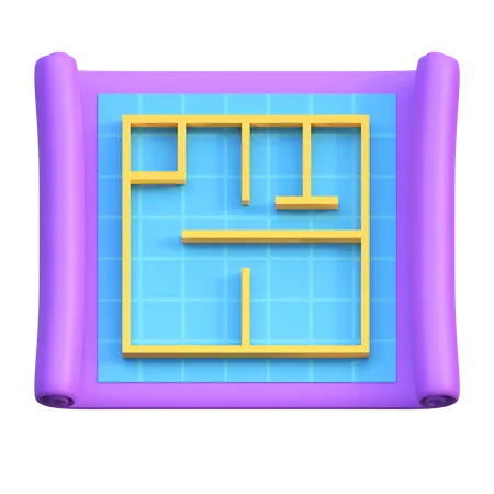 Plano de la casa  3D Icon