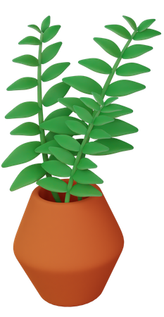 Plant Pot  3D Illustration