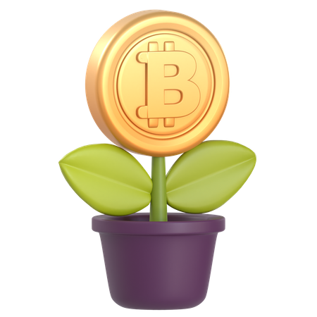 Planta de bitcoins  3D Icon