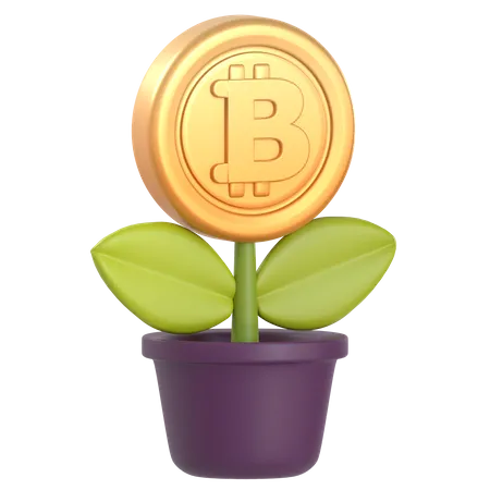 Planta de bitcoins  3D Icon