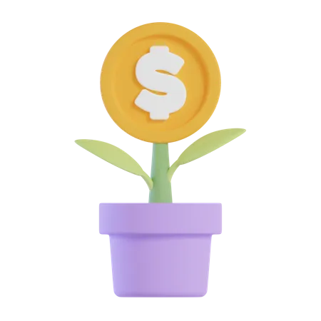 Planta de dinero  3D Icon