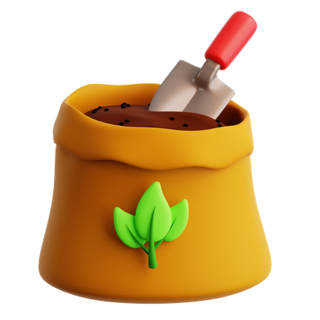 Cuchara de tierra vegetal  3D Icon