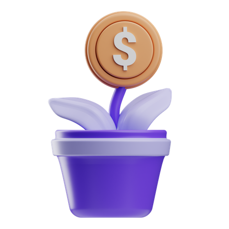 Plante dollar  3D Icon