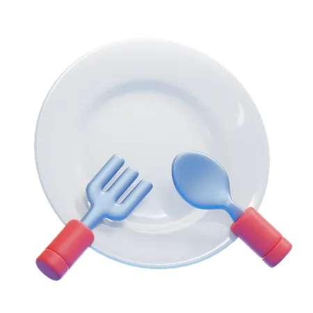 PLATE SPOON FORK  3D Icon