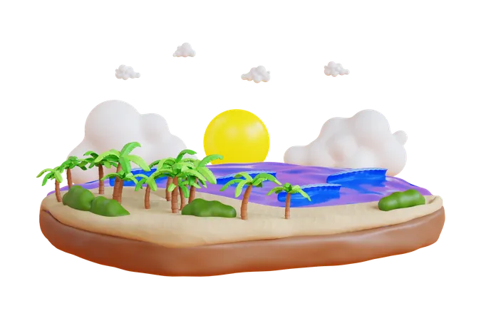 Playa  3D Icon