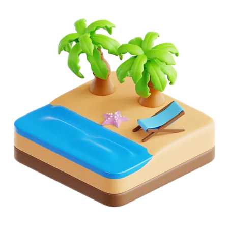 Playa  3D Icon