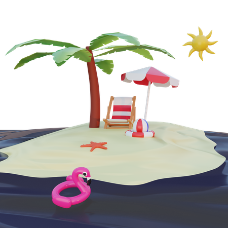 Playa  3D Illustration