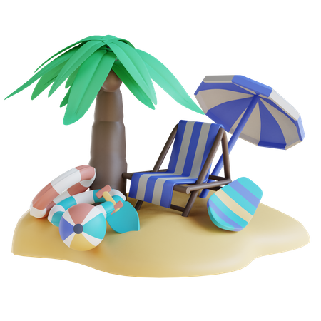 Playa  3D Illustration