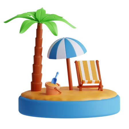 Playa  3D Icon