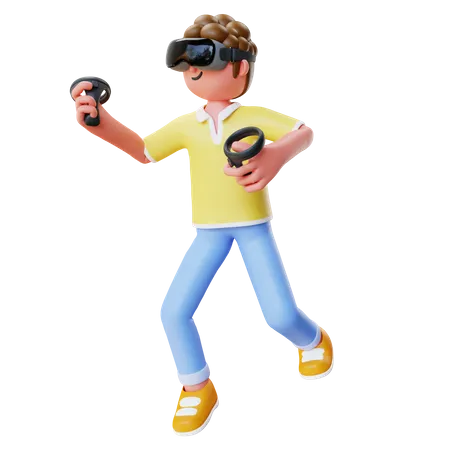 Playing Vr Game  3D Icon