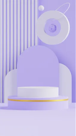 Podio con fondo de color morado  3D Icon