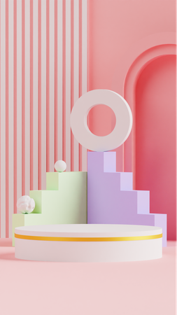 Podio con fondo de color pastel  3D Icon