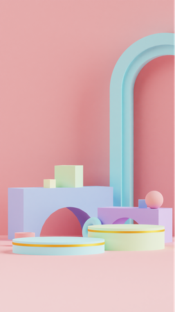 Fundo de cor pastel do pódio  3D Icon