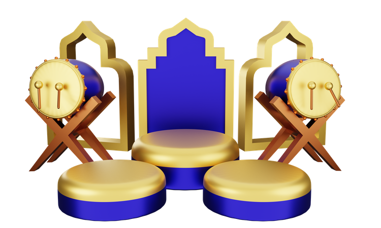 Podium For Ramadan  3D Illustration