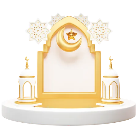 Podium For Ramadan  3D Illustration