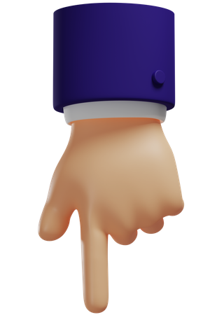 Pointing Down Gesture  3D Illustration