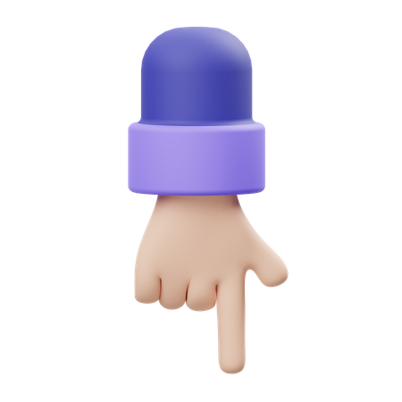 Pointing Down Hand Gesture  3D Illustration