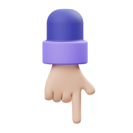 Pointing Down Hand Gesture  3D Illustration