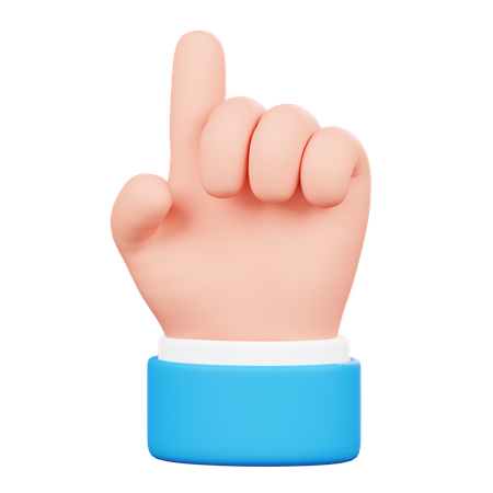 Pointing Finger Up Hand Gesture  3D Icon