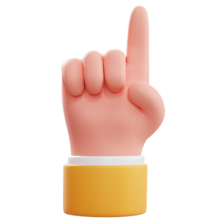 Pointing Finger Up Hand Gesture  3D Icon