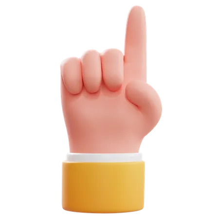 Pointing Finger Up Hand Gesture  3D Icon