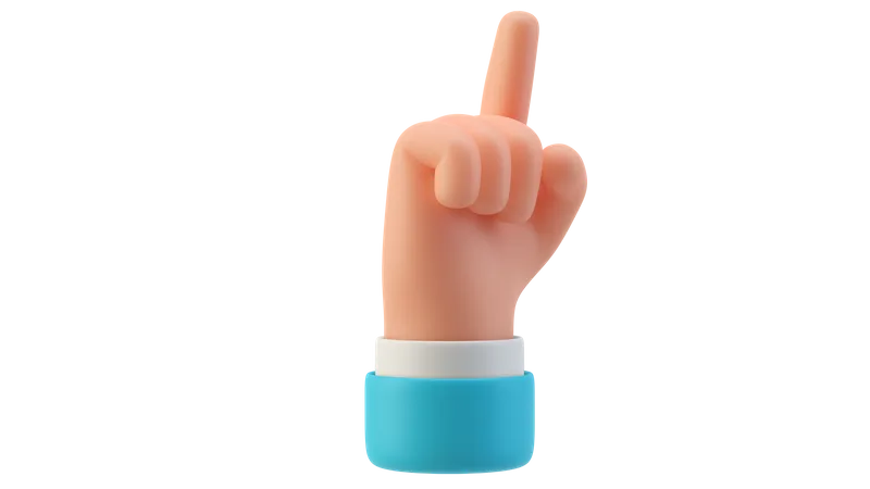 Pointing hand gesture  3D Illustration