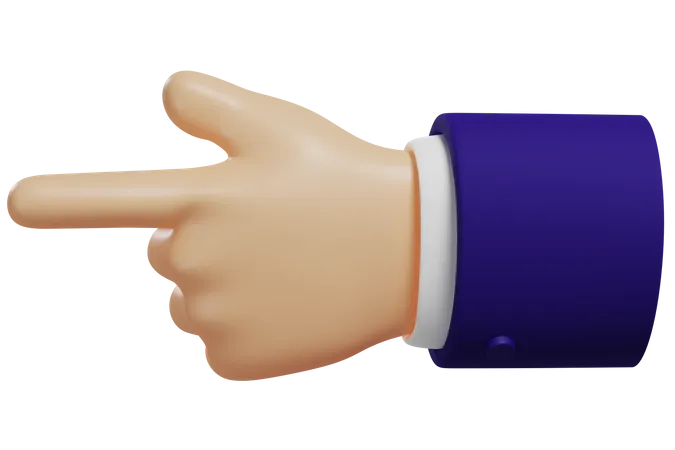 Pointing Left Hand Gesture  3D Illustration