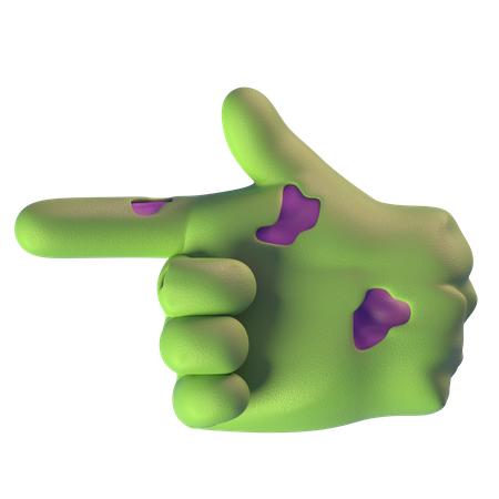 Pointing Left Zombie Hand  3D Icon