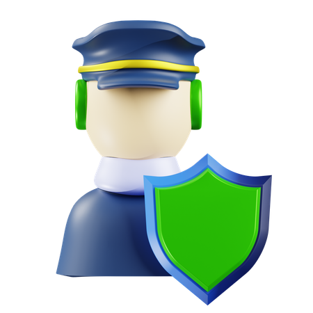 Police Protection  3D Icon