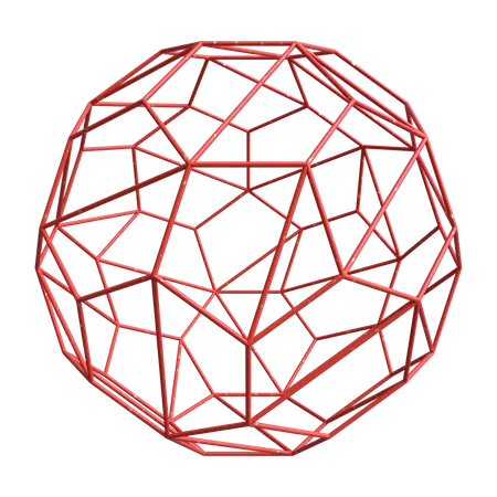 Polígono de estructura alámbrica múltiple  3D Illustration