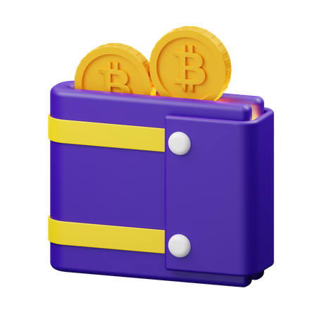 Portefeuille Bitcoin  3D Illustration