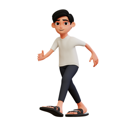 Pose de jovem feliz correndo  3D Illustration