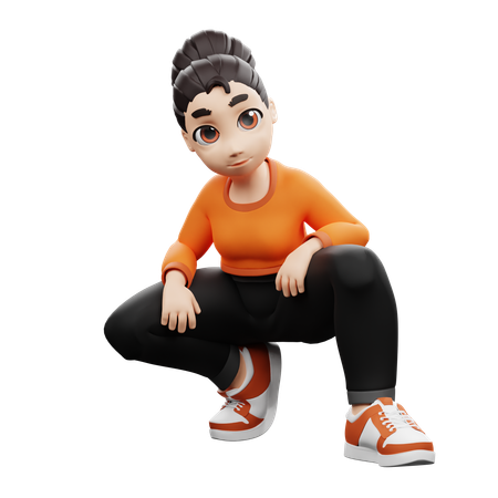 Pose de menina  3D Illustration