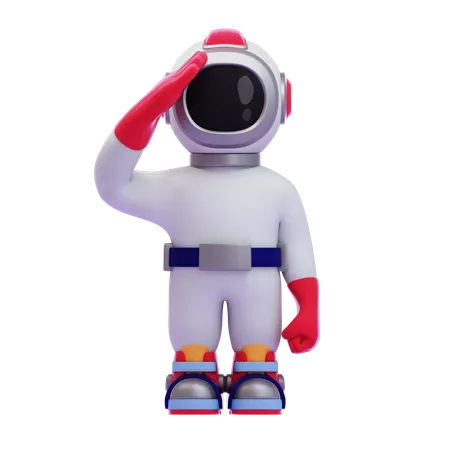 Pose de saudação de astronauta  3D Icon