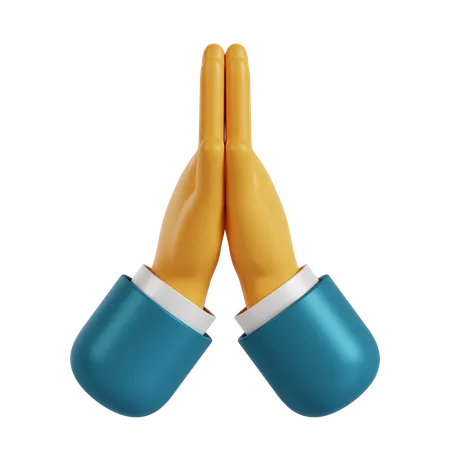 Pray Hand Gesture  3D Illustration