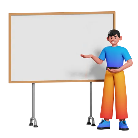 Presentation Boy  3D Illustration