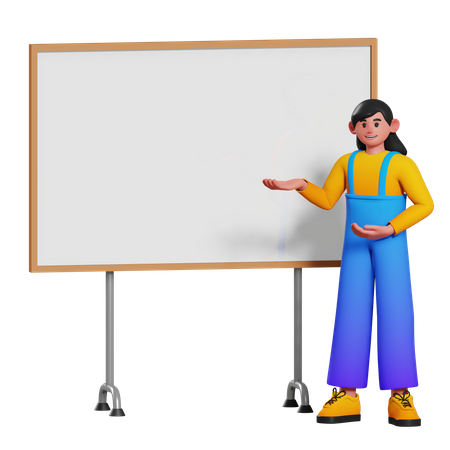 Presentation Girl  3D Illustration