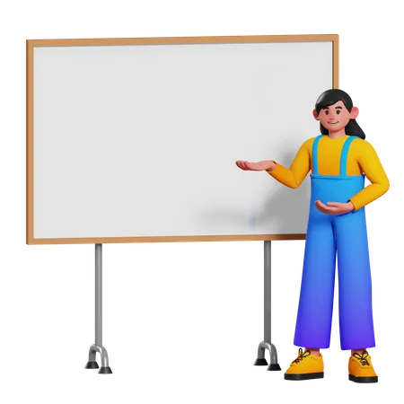 Presentation Girl  3D Illustration