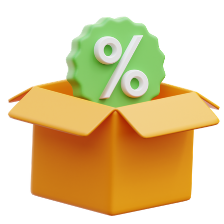 Product Discount Box  3D Illustration