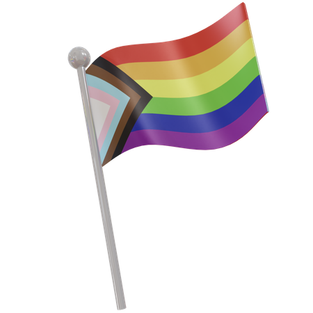 Progress Pride Flag  3D Flag